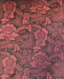 Damask Damsgaard,  metervare, Rød, Gull, sort