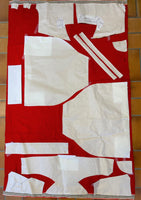 Metervare Rødtrøyematriale med stripet jarekant, (13)