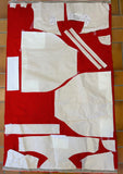 Metervare Rødtrøyematriale med stripet jarekant, (12)